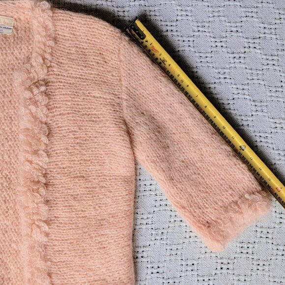 Vintage Saks Fifth Avenue Wool Mohair Womens Cardigan Pink Made in Italy Size S - Picture 6 of 6